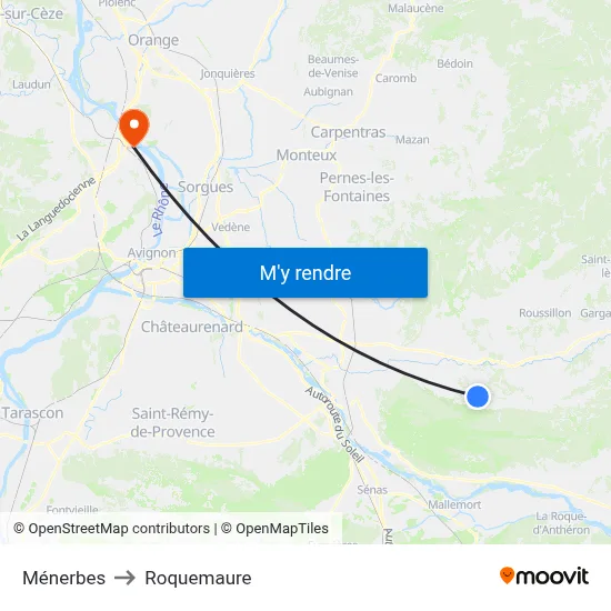 Ménerbes to Roquemaure map