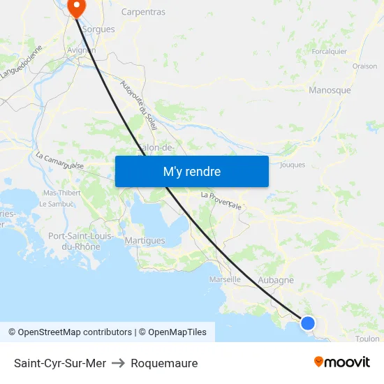 Saint-Cyr-Sur-Mer to Roquemaure map