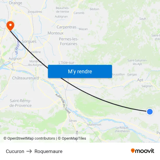 Cucuron to Roquemaure map