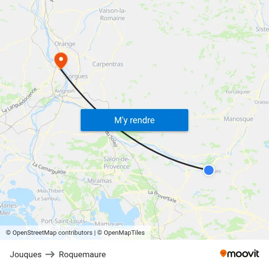 Jouques to Roquemaure map