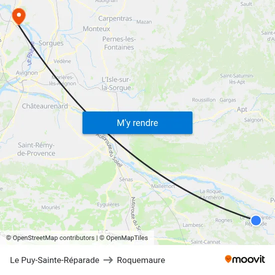 Le Puy-Sainte-Réparade to Roquemaure map
