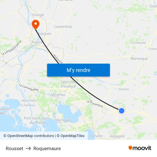 Rousset to Roquemaure map