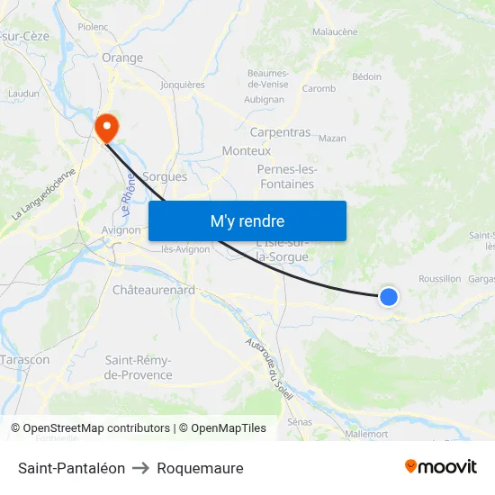 Saint-Pantaléon to Roquemaure map