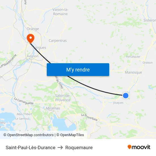 Saint-Paul-Lès-Durance to Roquemaure map