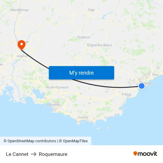 Le Cannet to Roquemaure map