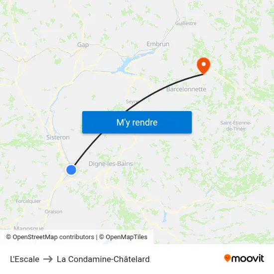 L'Escale to La Condamine-Châtelard map