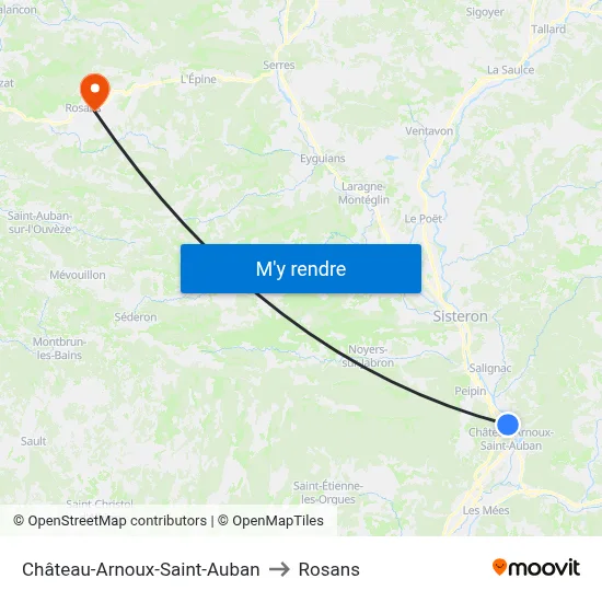 Château-Arnoux-Saint-Auban to Rosans map