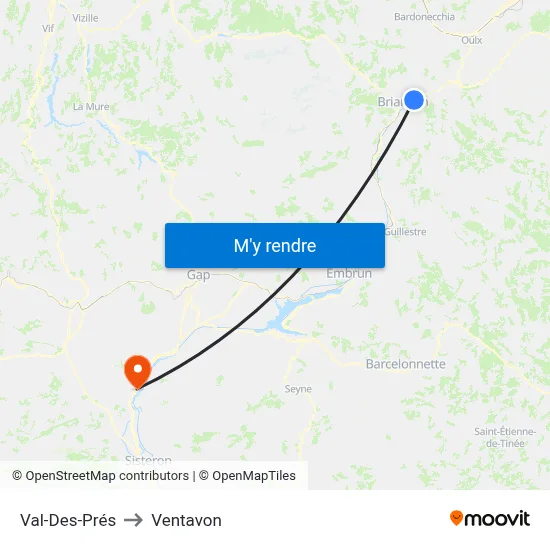 Val-Des-Prés to Ventavon map