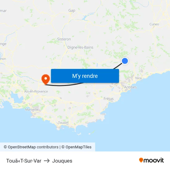 Touã«T-Sur-Var to Jouques map