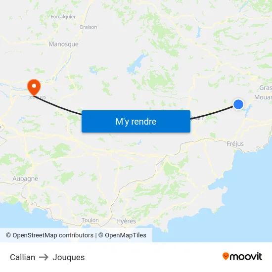 Callian to Jouques map