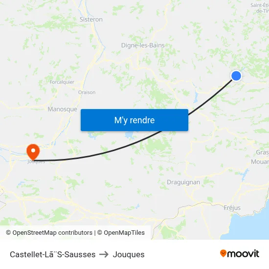 Castellet-Lã¨S-Sausses to Jouques map