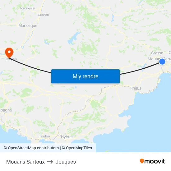 Mouans Sartoux to Jouques map
