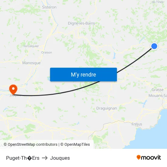 Puget-Th�Ers to Jouques map