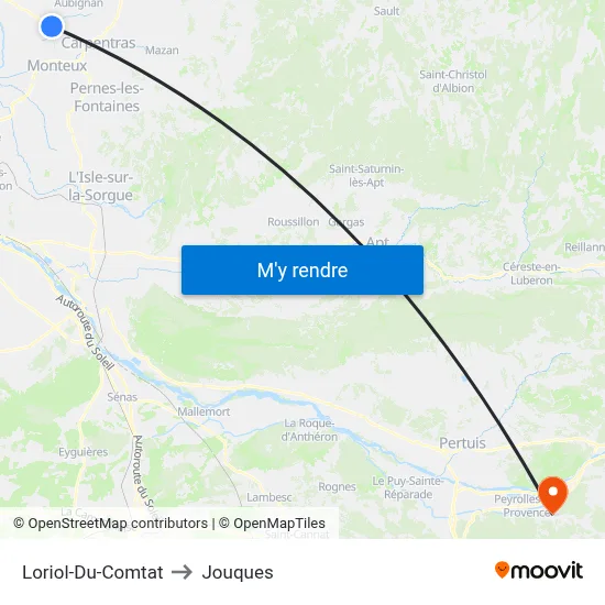 Loriol-Du-Comtat to Jouques map