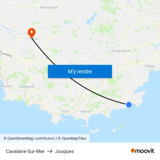 Cavalaire-Sur-Mer to Jouques map