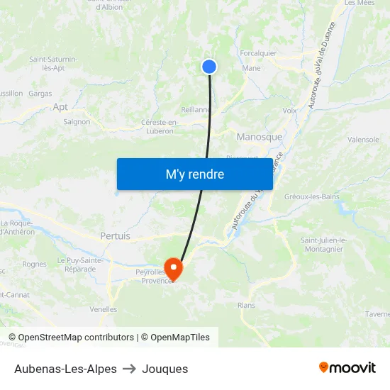 Aubenas-Les-Alpes to Jouques map