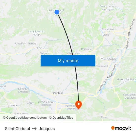 Saint-Christol to Jouques map