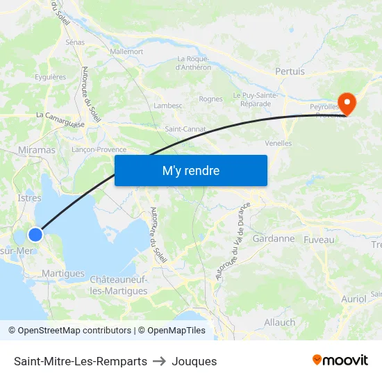 Saint-Mitre-Les-Remparts to Jouques map