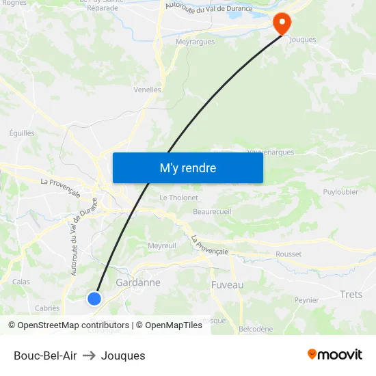 Bouc-Bel-Air to Jouques map