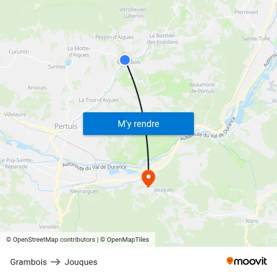 Grambois to Jouques map