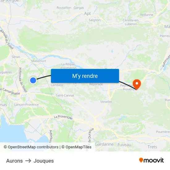 Aurons to Jouques map