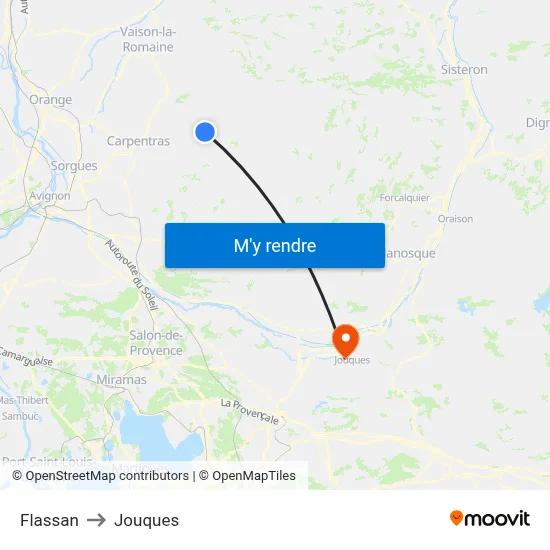 Flassan to Jouques map
