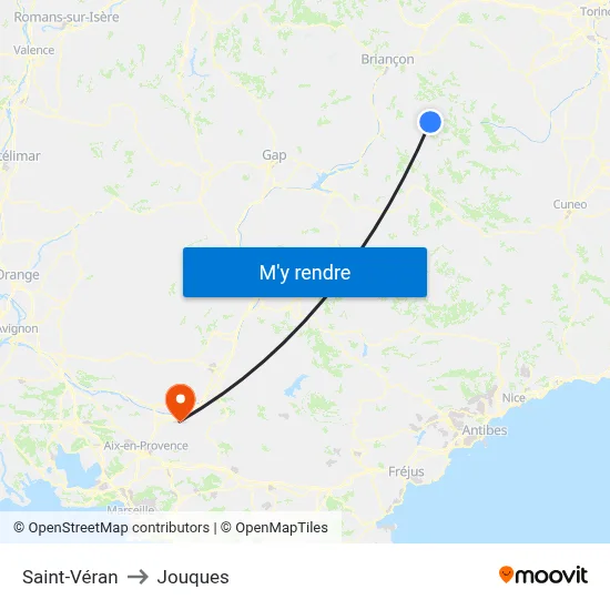 Saint-Véran to Jouques map