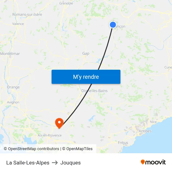 La Salle-Les-Alpes to Jouques map
