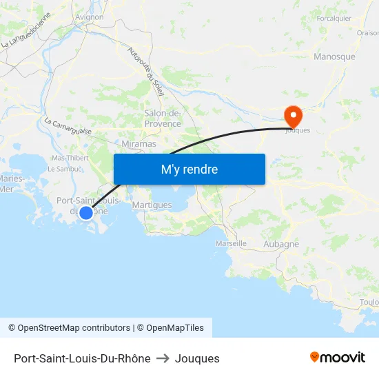 Port-Saint-Louis-Du-Rhône to Jouques map