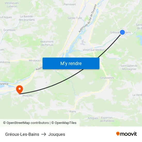 Gréoux-Les-Bains to Jouques map