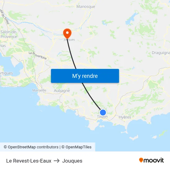 Le Revest-Les-Eaux to Jouques map