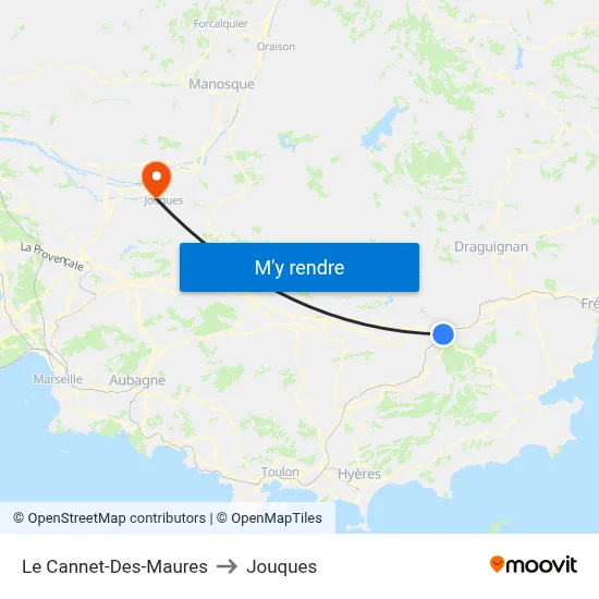 Le Cannet-Des-Maures to Jouques map