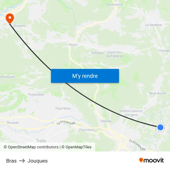 Bras to Jouques map