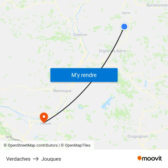 Verdaches to Jouques map