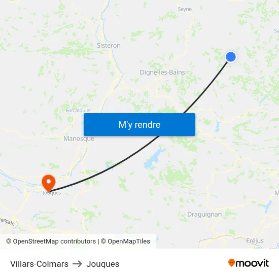 Villars-Colmars to Jouques map