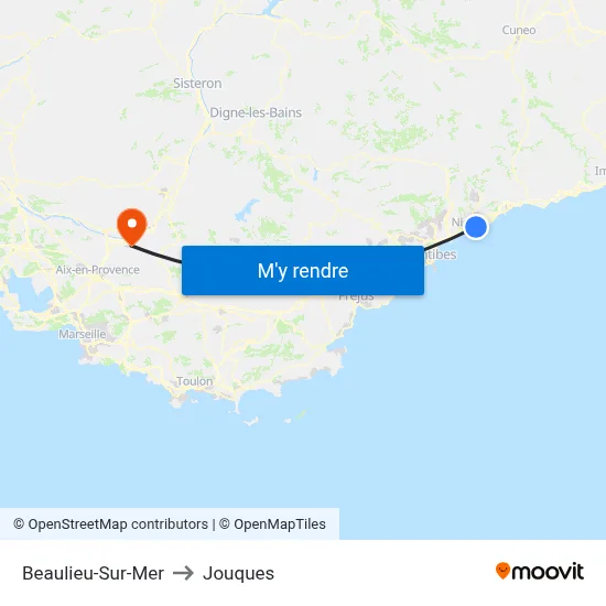 Beaulieu-Sur-Mer to Jouques map