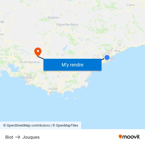 Biot to Jouques map