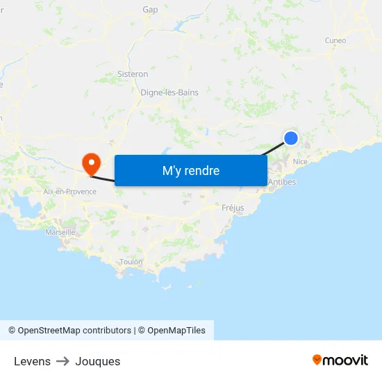 Levens to Jouques map