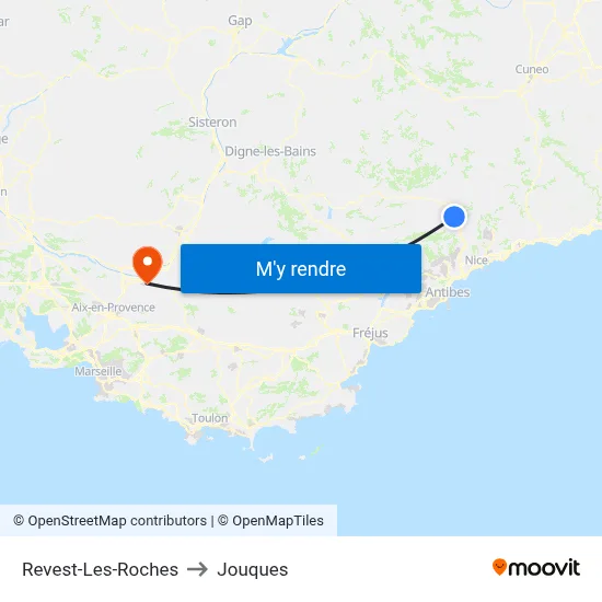 Revest-Les-Roches to Jouques map