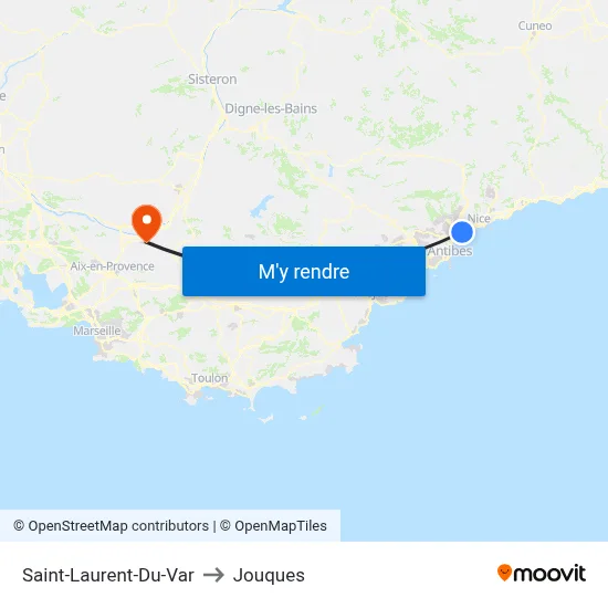 Saint-Laurent-Du-Var to Jouques map