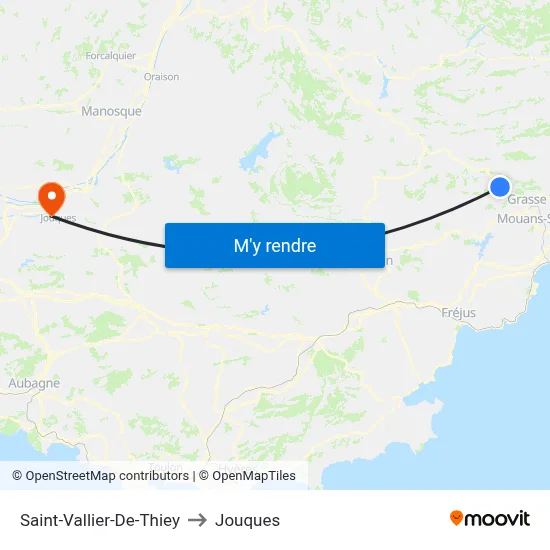 Saint-Vallier-De-Thiey to Jouques map