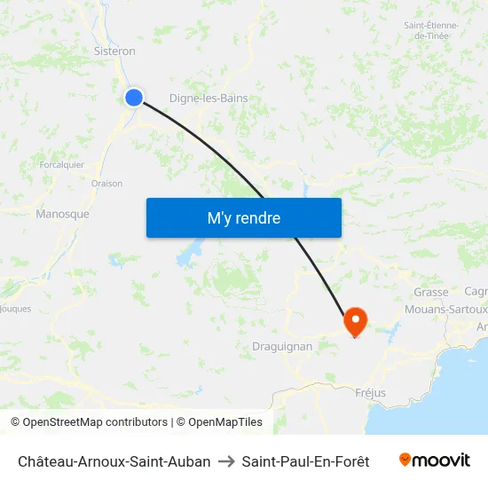 Château-Arnoux-Saint-Auban to Saint-Paul-En-Forêt map