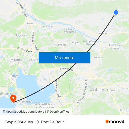 Peypin-D'Aigues to Port-De-Bouc map