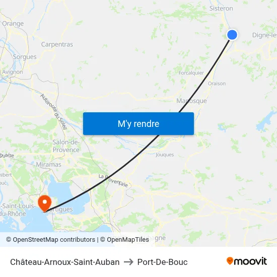 Château-Arnoux-Saint-Auban to Port-De-Bouc map