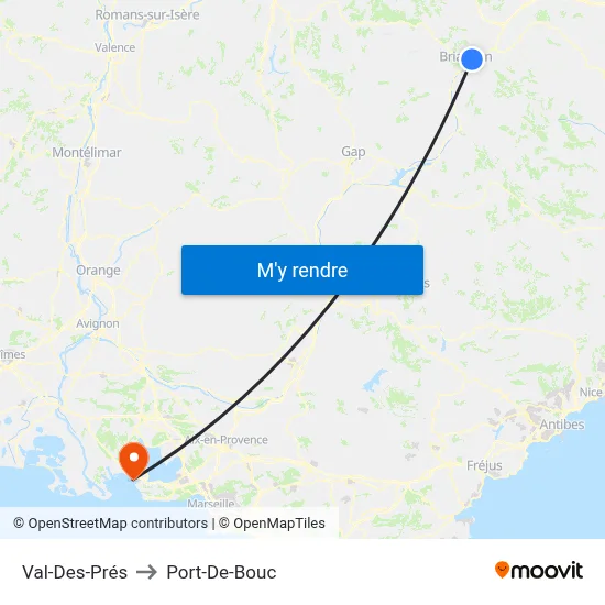 Val-Des-Prés to Port-De-Bouc map