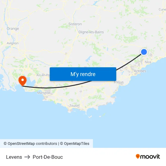 Levens to Port-De-Bouc map