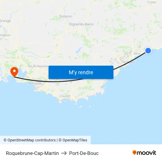 Roquebrune-Cap-Martin to Port-De-Bouc map