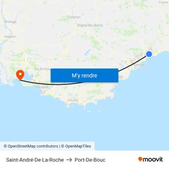 Saint-André-De-La-Roche to Port-De-Bouc map