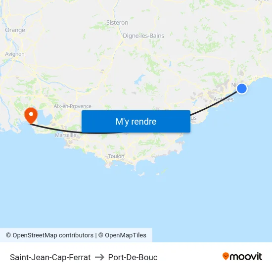 Saint-Jean-Cap-Ferrat to Port-De-Bouc map