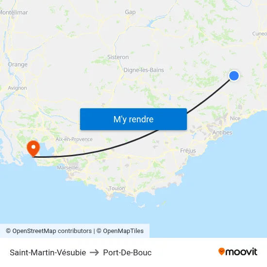 Saint-Martin-Vésubie to Port-De-Bouc map